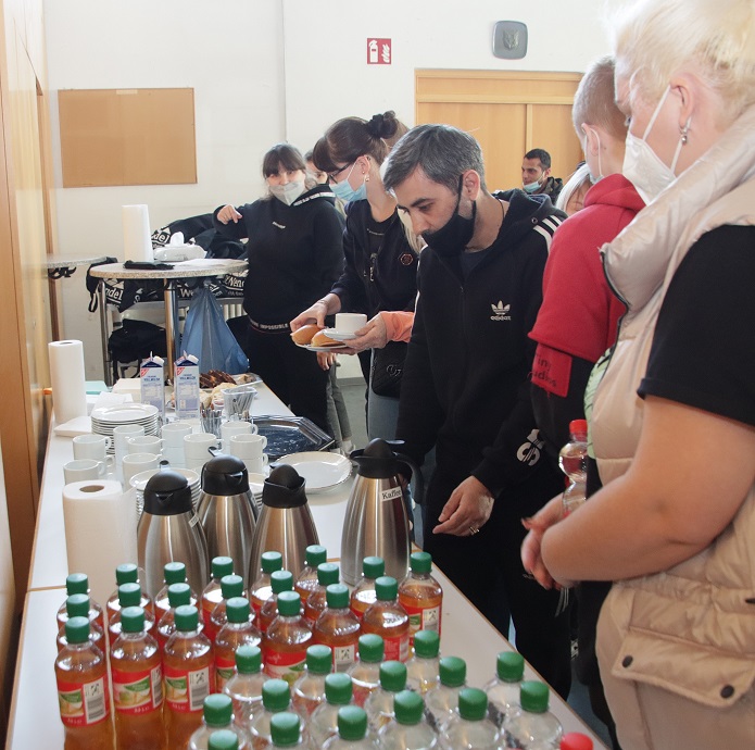 Ukrainische Flüchtlinge kommen in St. Wendel an. (Foto. J. Bonenberger)