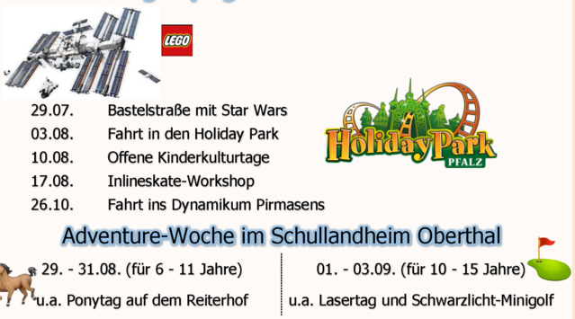 Das Sommerferienprogramm der Gemeinde Oberthal auf einem Flyer