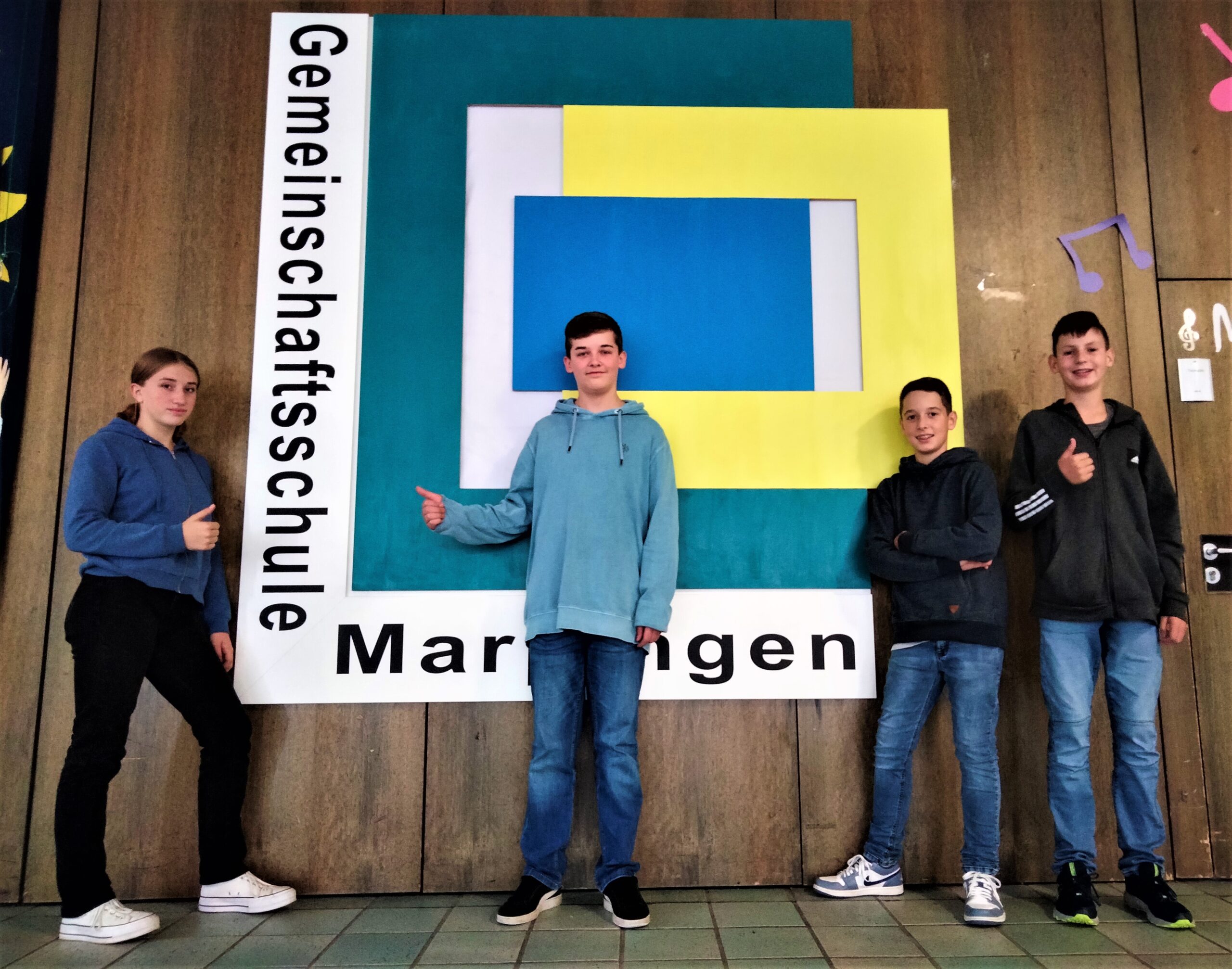 Lea, Tamino, Ole und Elias von der GemS Marpingen sind vom Talentecheck begeistert.
