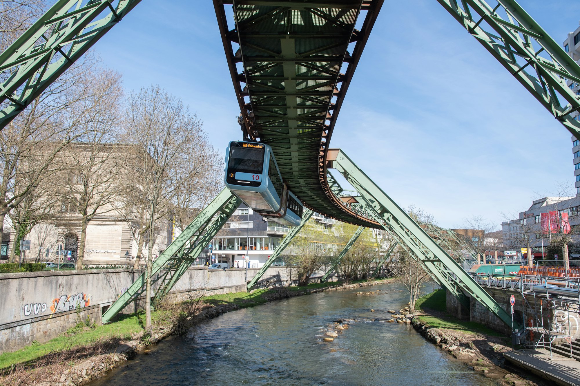 The suspension railway in Wuppertal in North Rhine-Westphalia Germany