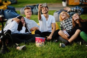 Open air cinema party