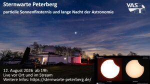Partielle Sonnenfinsternis im August 2026: Sternwarte Peterberg öffnet kostenlos ihre Tore